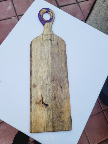 Acacia Wood Fractal Board with Purple, 25" - 30"