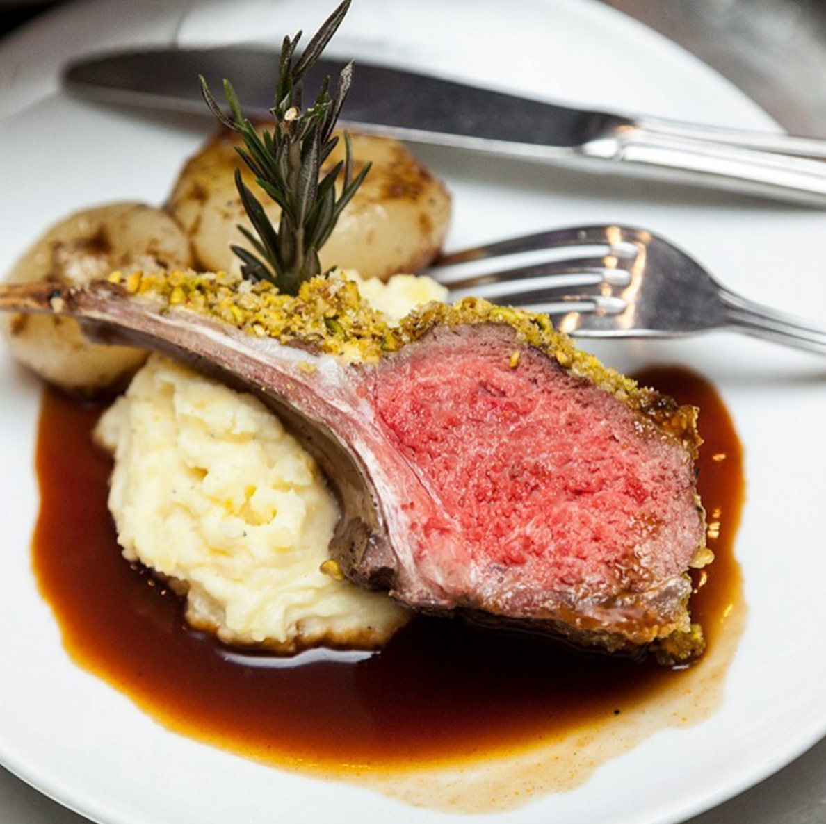 Pistachio Dijon Australian Rack of Lamb, Entrée (Hot) – Nirvana Kitchen ...